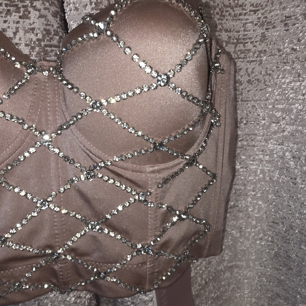 Glamorous Pink Rhinestone Bustier - Picture 4 of 8
